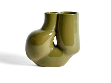 HAY - W&S VASE CHUBBY OLIVE GREEN - Porcelain stoneware vase by In Stock - view 2